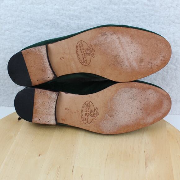 Stubbs Wootton Loafer Womens 6 Green Velvet Embroidered Slip On Comfort Shoe - Picture 7 of 12